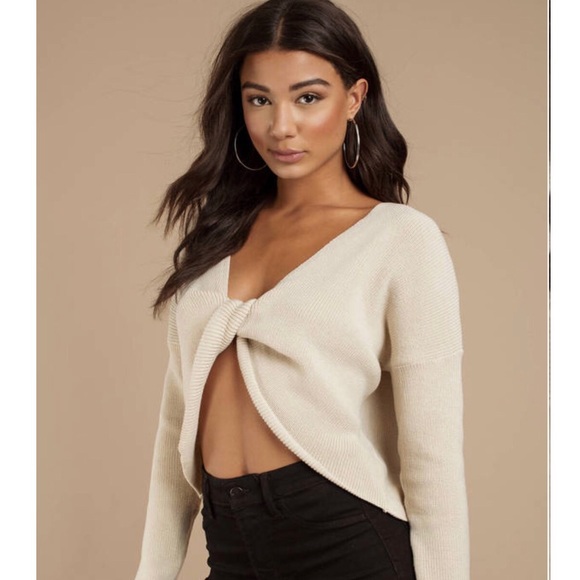 Tobi Sweaters - Tobi twist knot long sleeve sweater